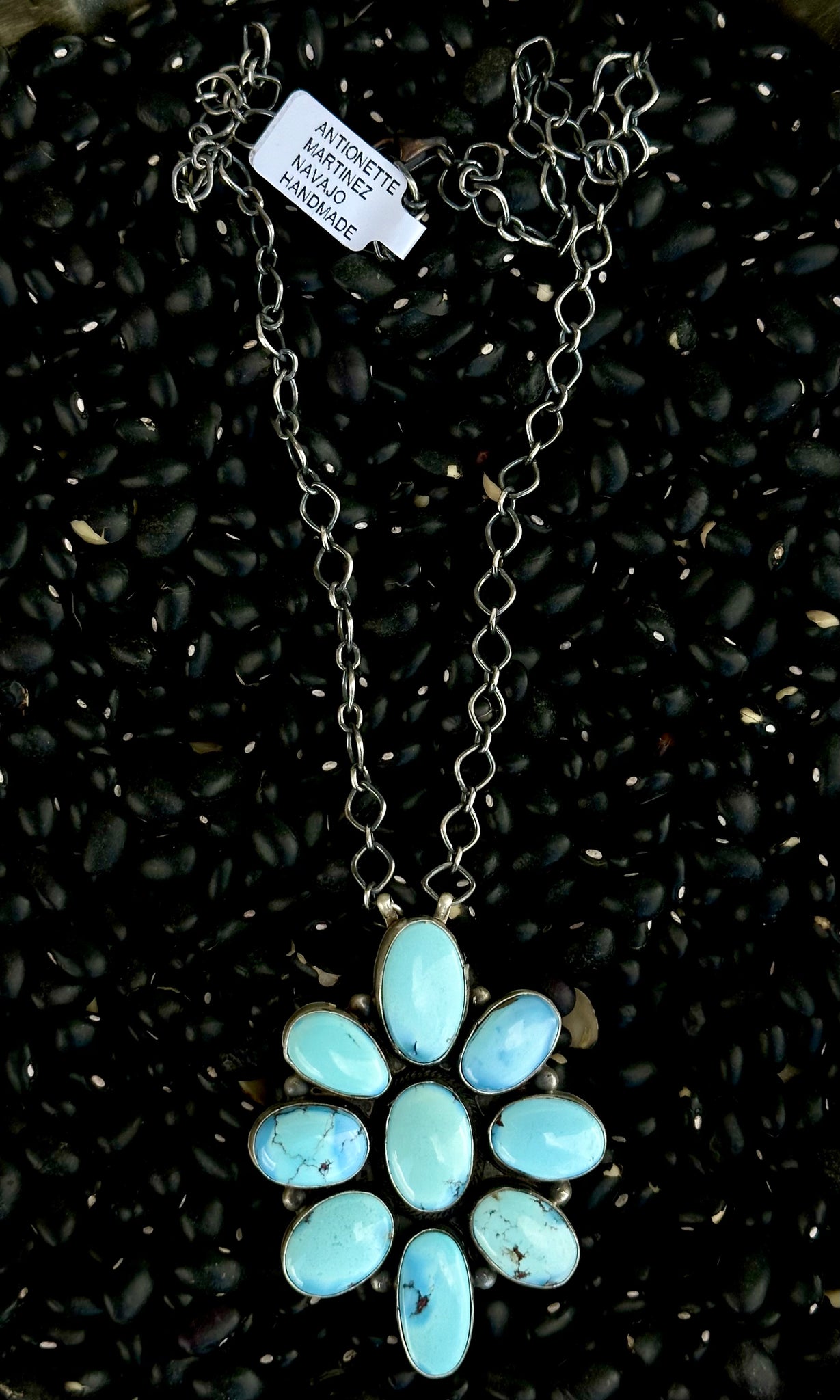 Golden Hills Turquoise & Sterling Silver Cluster Necklace