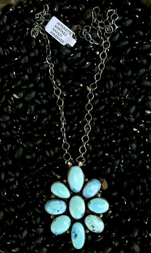 Golden Hills Turquoise & Sterling Silver Cluster Necklace