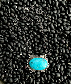 Kingman Turquoise & Sterling Silver Necklace by Tia Long