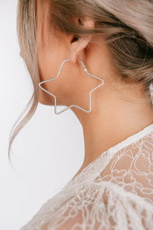 Star Hoop Earrings (silver)