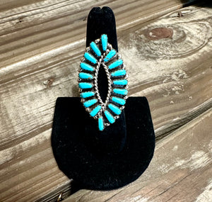 Kingman Turquoise Cluster Ring