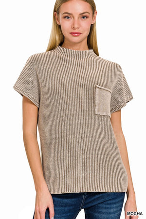 Mocha Short Sleeve Sweater