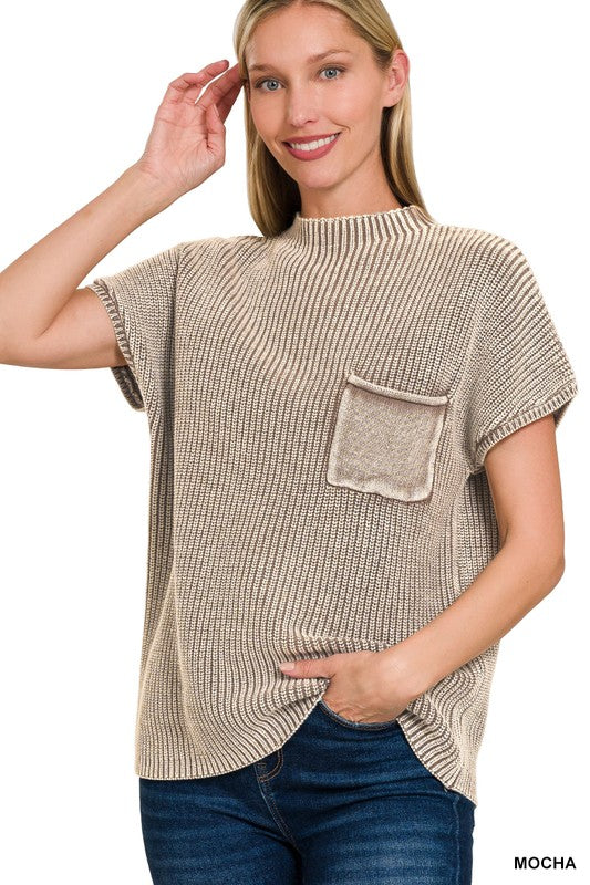 Mocha Short Sleeve Sweater