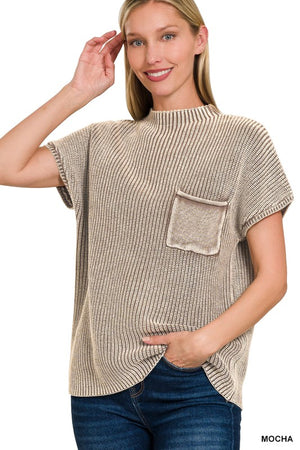 Mocha Short Sleeve Sweater