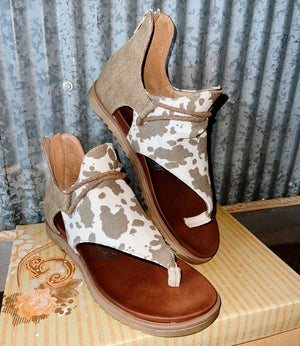 Very G Cowprint Sandals