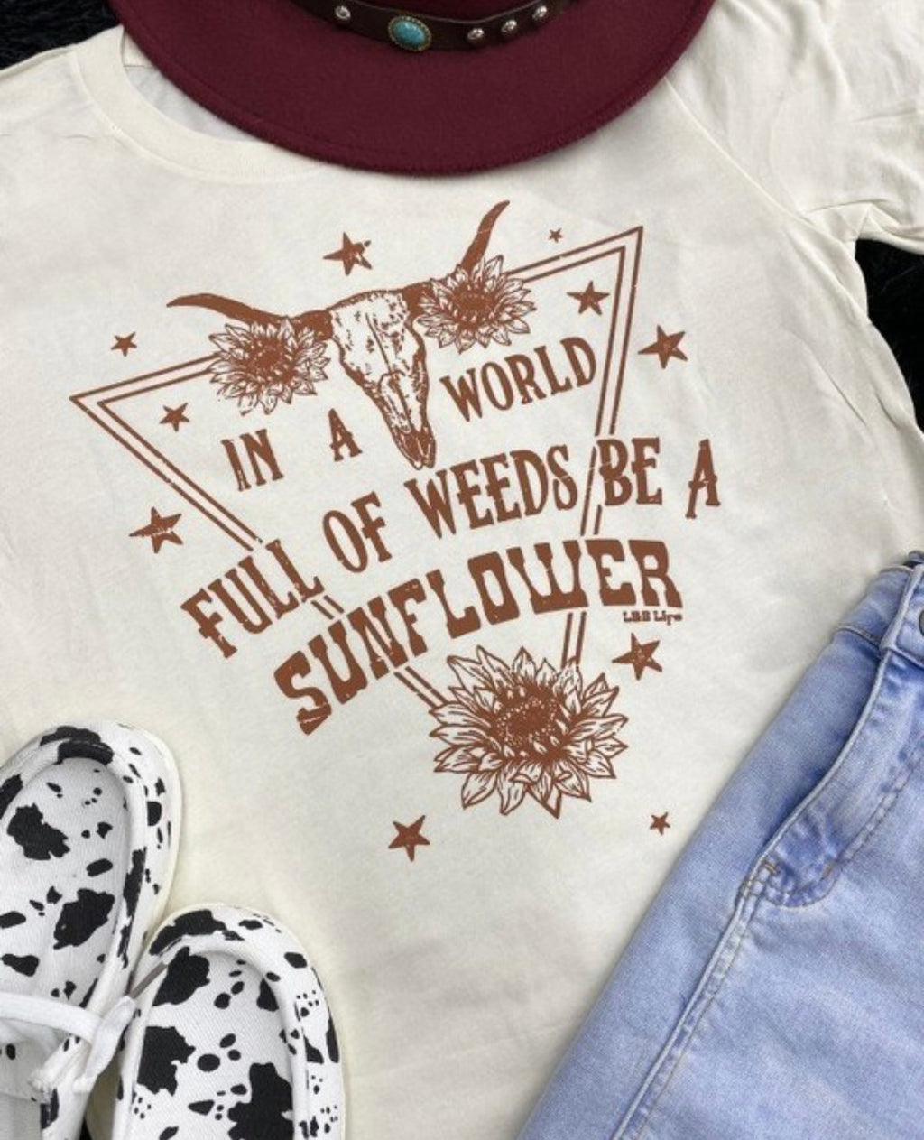 In A World Full Of Weeds Be A Sunflower Graphic Tee