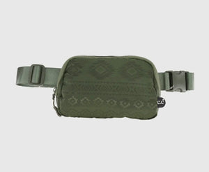 Green Southwest Patterned C.C Belt Bag