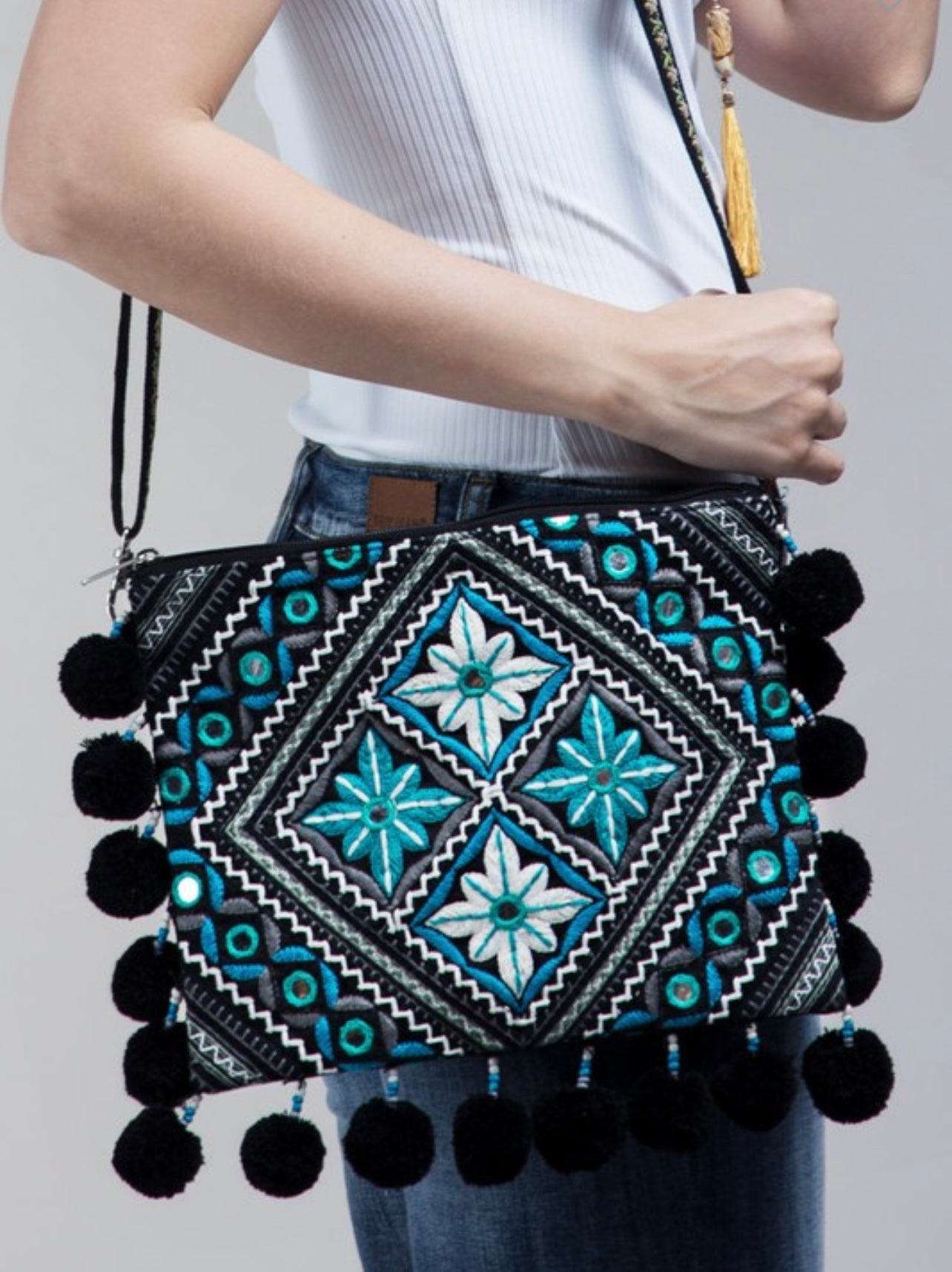 Moroccan Flower Embroidery Crossbody