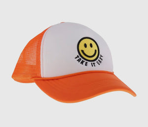 Take It Easy Smiley Face C.C Trucker Ball Cap