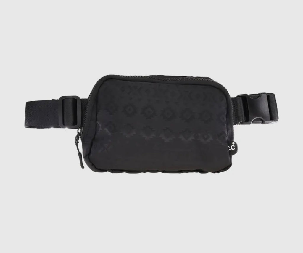 Black Southwest Patterned C.C Belt Bag