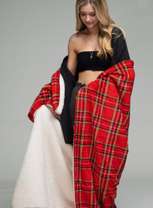 Festive Red Sherpa Blanket