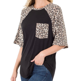 Black Oh So’ Leopard Top