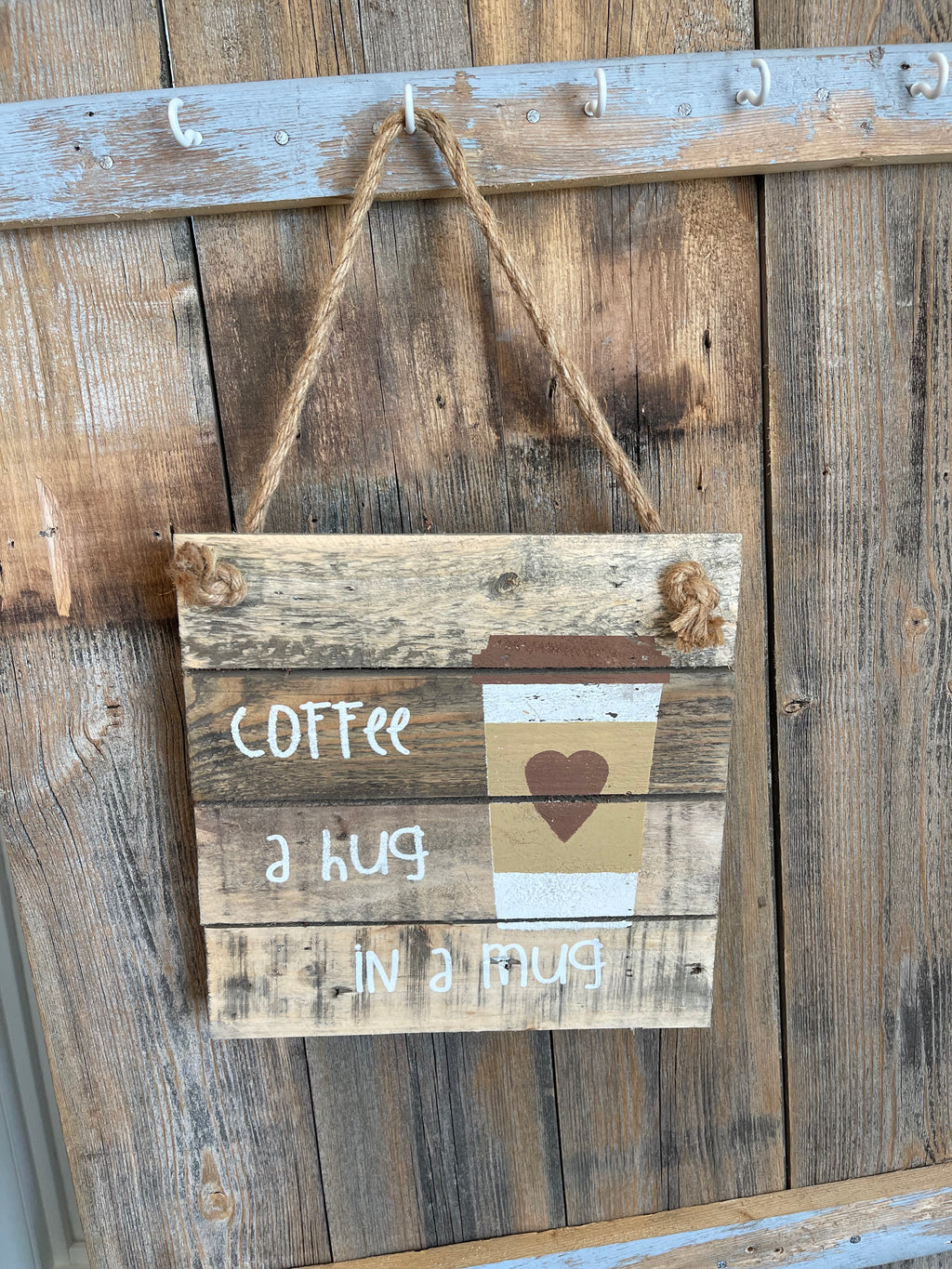 Coffee a Hug in a Mug Wooden Sign