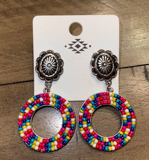 Multi Colored Beaded Earrings