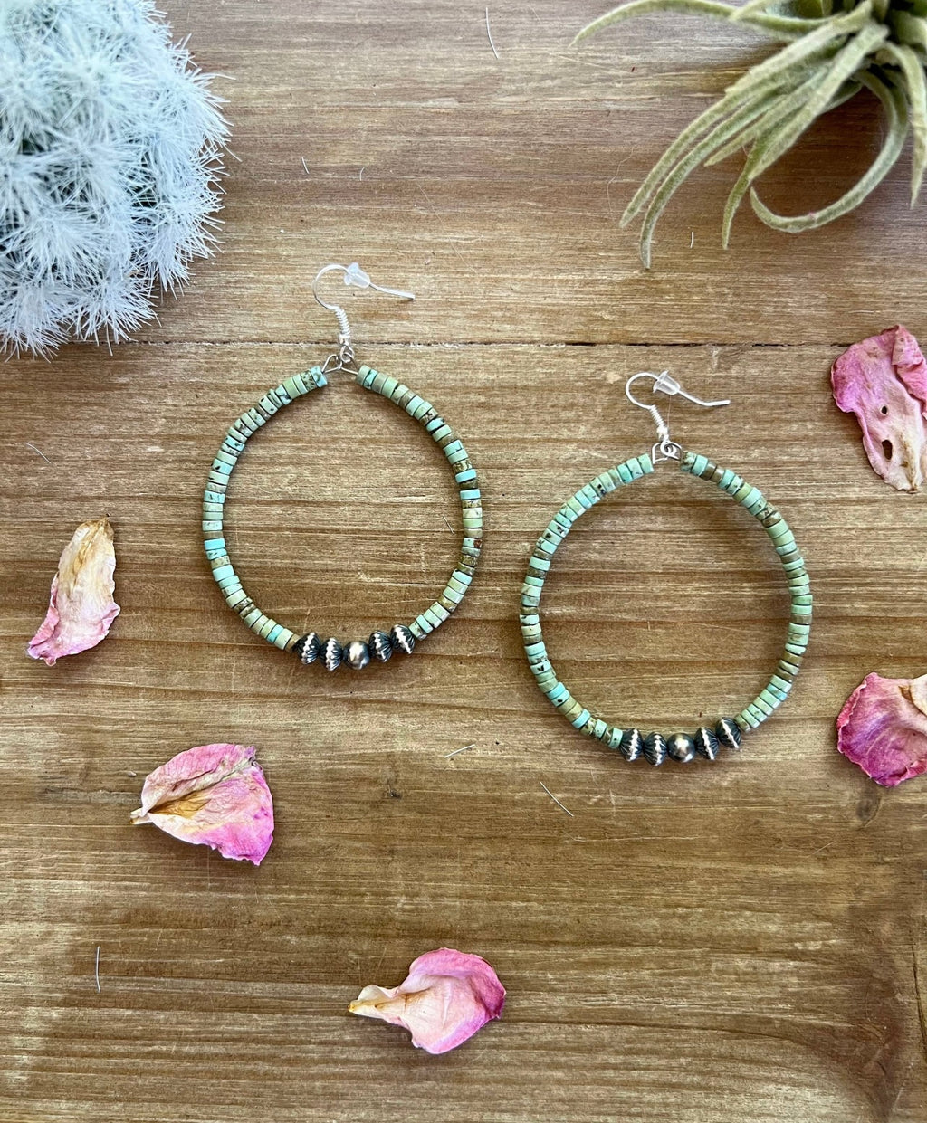 Heishi Navajo Hoop Earrings