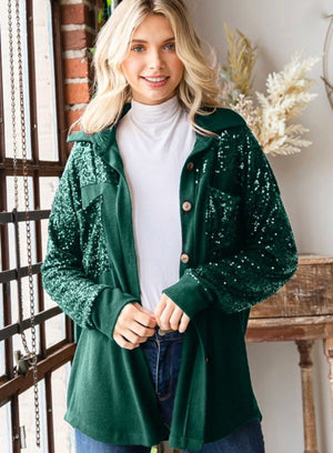 Sequin Button Down Shacket