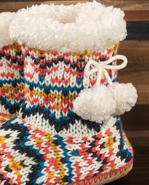 Ruggine Hand Knitted Multi Color Slipper Boots