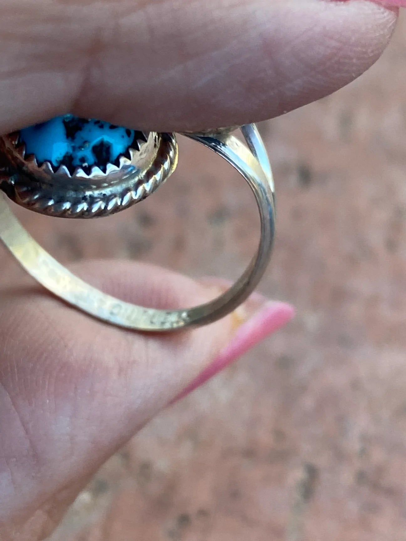 Navajo Turquoise and Sterling Silver Adjustable Ring