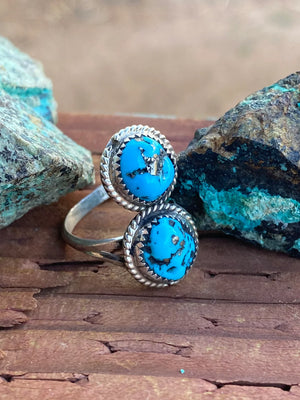 Navajo Turquoise and Sterling Silver Adjustable Ring