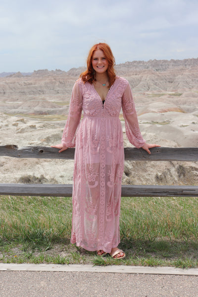 Mauve Lace Boho Maxi Dress – reannamarieboutique