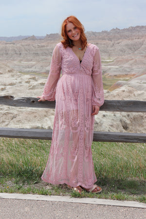 Mauve Lace Boho Maxi Dress reannamarieboutique Mauve Lace Boho Maxi Dress reannamarieboutique