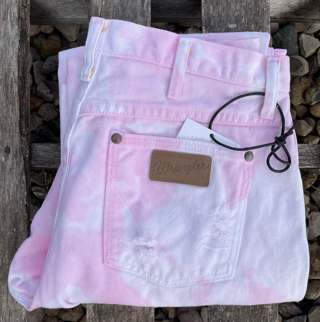 Cotton Candy Pink & White Wranglers 34"