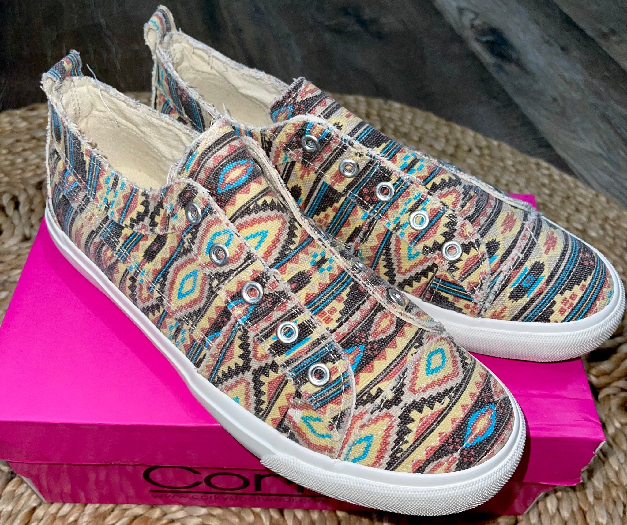 Corky's Babalu Sneaker-Pink Aztec
