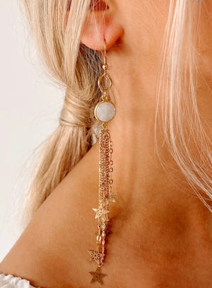 Gold Dangle Star Earrings