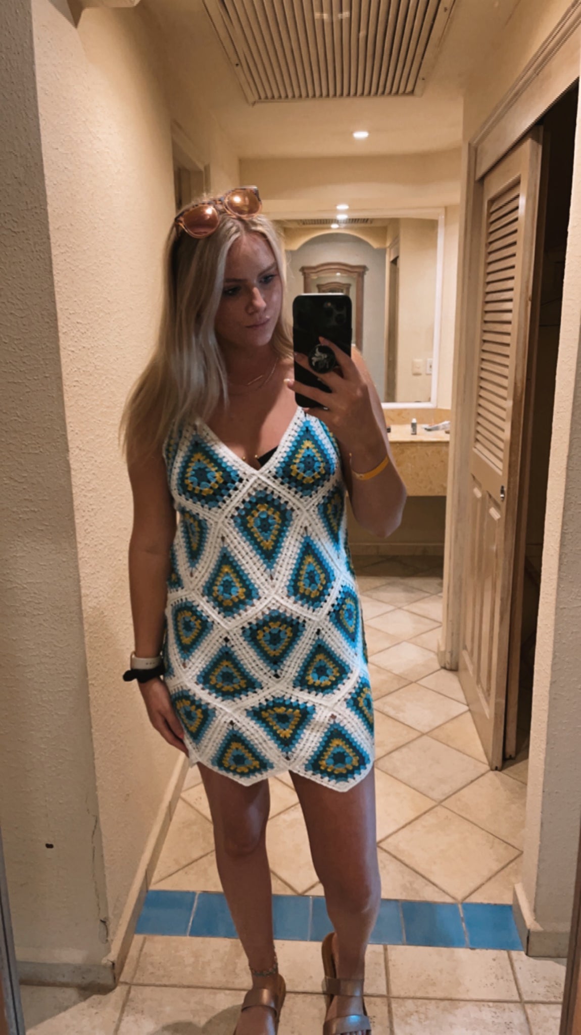 Ivory V-neck Crochet Dress reannamarieboutique Ivory V-neck Crochet Dress reannamarieboutique