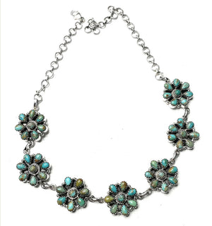 Sterling Silver & Turquoise Choker Necklace