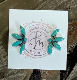 Turquoise Half Flower Earrings