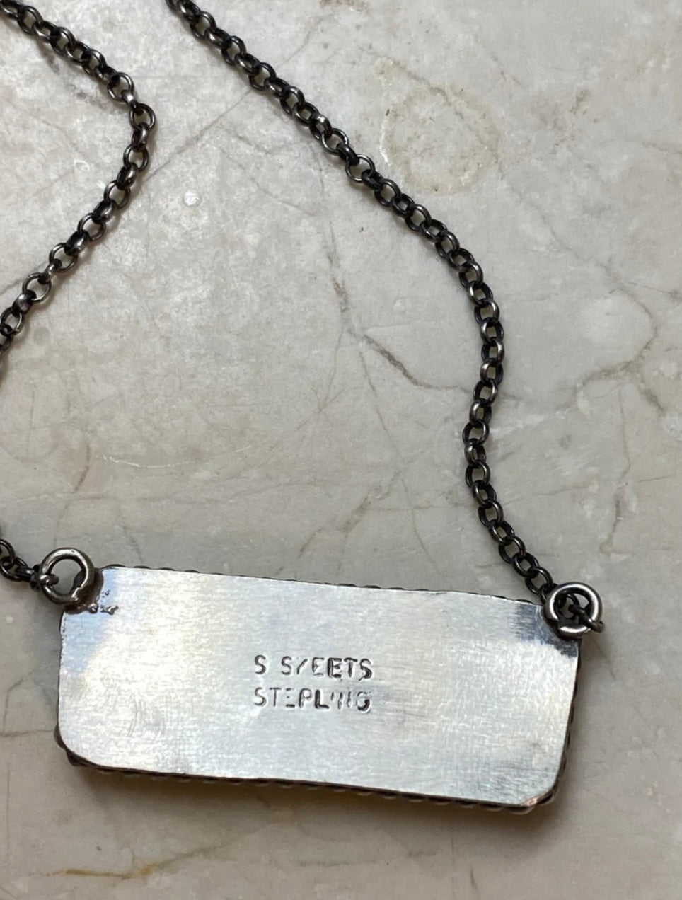 Navajo Sterling Silver & Royston Turquoise Bar Necklace