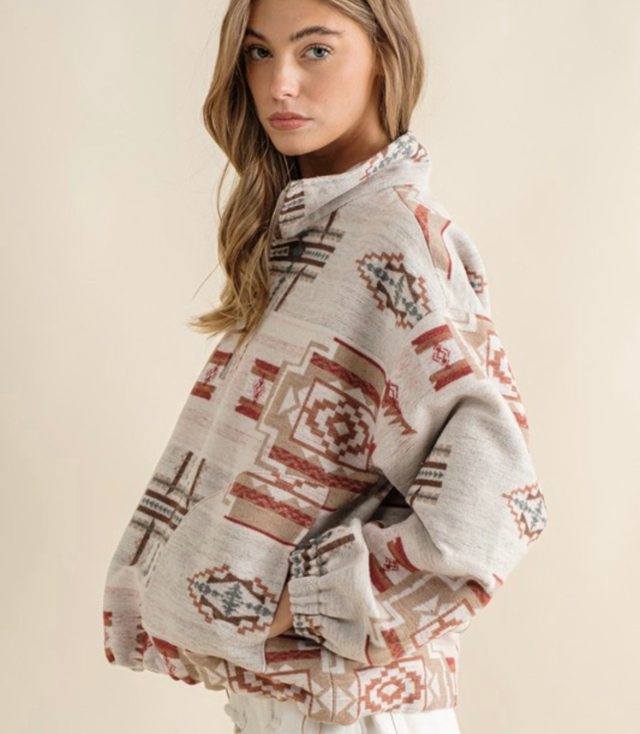 Aztec Quarter Zip Pullover