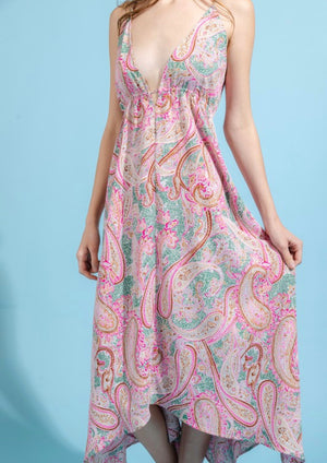 Paisley Pattern Maxi Dress