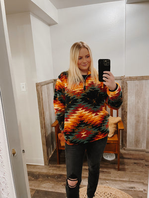 Aztec Fleece Pullover-Multi