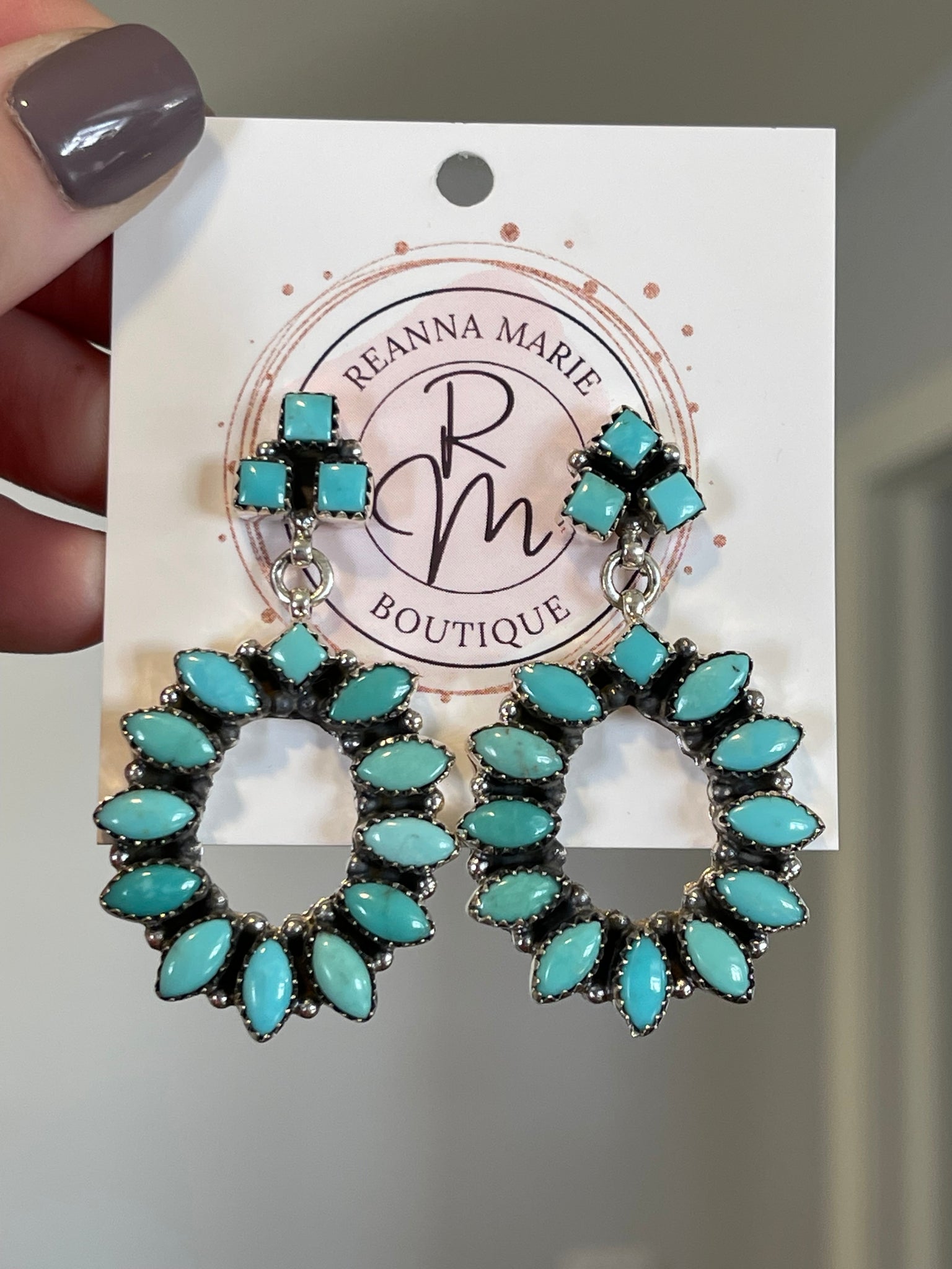 Turquoise & Sterling Silver Dangle Earrings