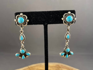 Turquoise Dangle Post Earrings