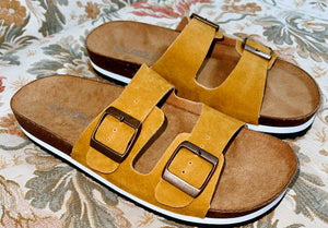 Corky's Beach Babe Sandals-Mustard Suede