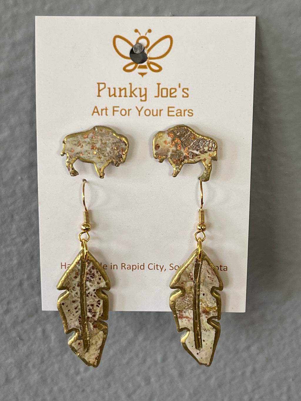 Punky Joe's Gold Buffalo Earrings