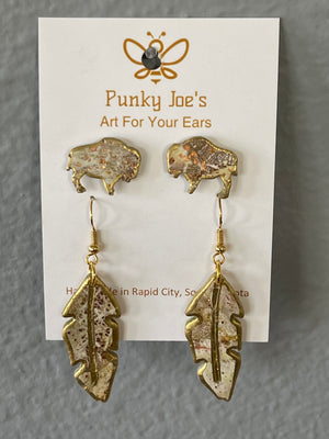 Punky Joe's Gold Buffalo Earrings