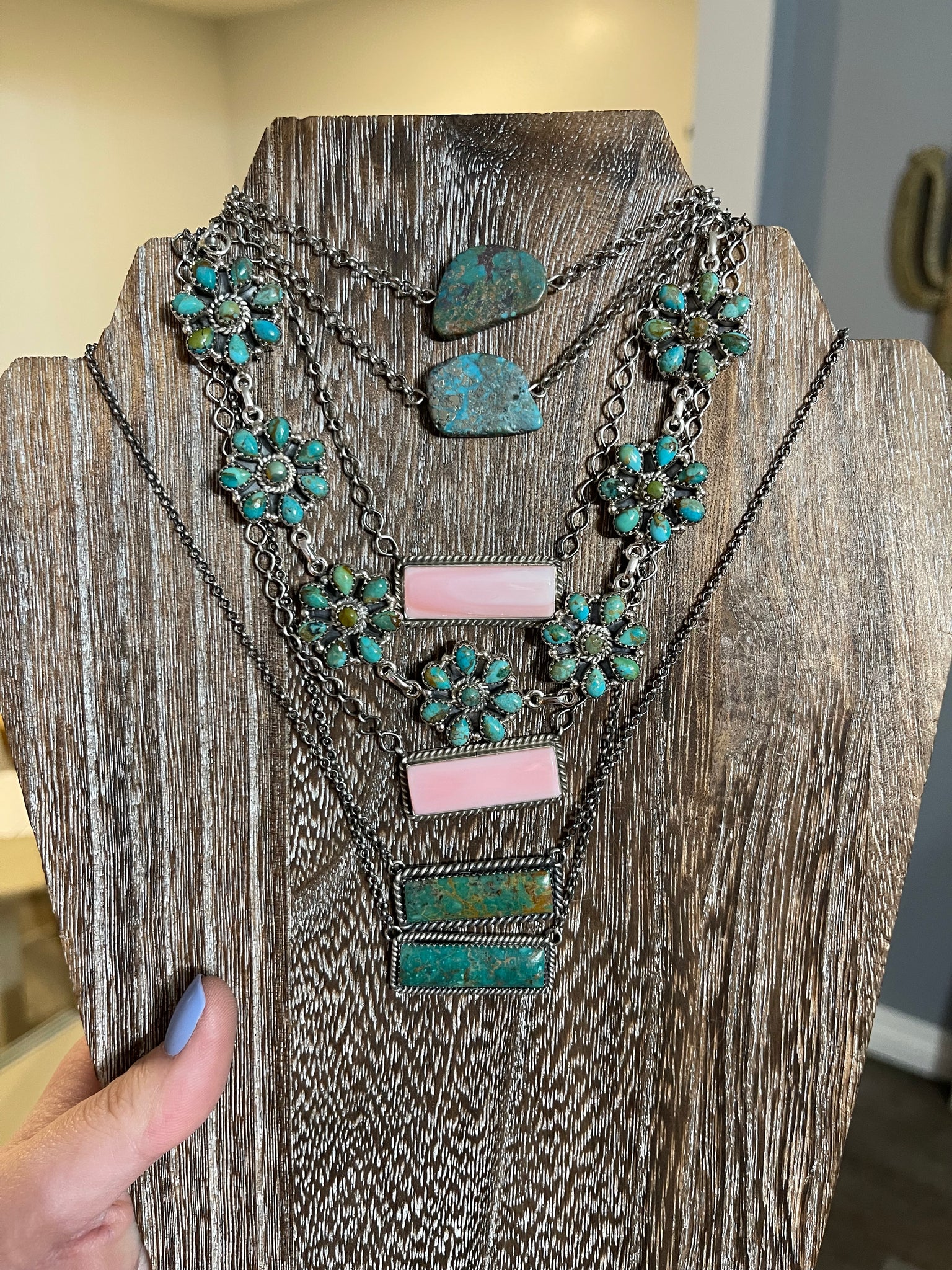 Sterling Silver & Turquoise Choker Necklace