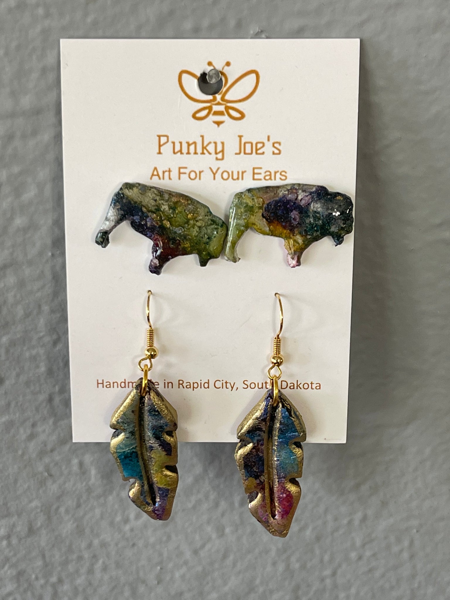 Punky Joe’s Rainbow Buffalo Earrings