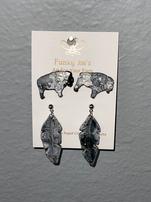 Punky Joe's Silver Mix Buffalo Earrings