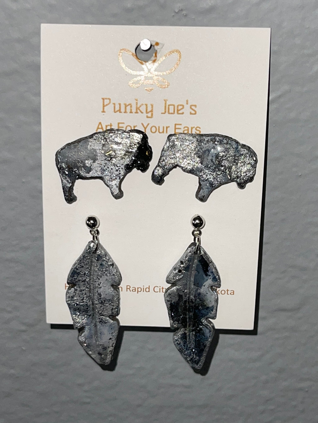 Punky Joe's Silver Mix Buffalo Earrings